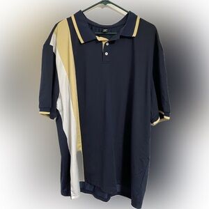 MANFINITY Blue and Tan Polo Shirt Athletic Performance